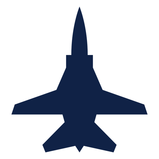 Silueta de vista superior de avión de guerra Diseño PNG