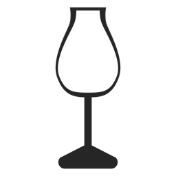 Icono plano de copa de vino de tulipán Diseño PNG
