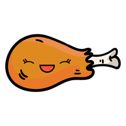 Ícone de desenho animado de coxinha de peru Desenho PNG