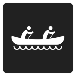 Two person kayaking square icon PNG Design