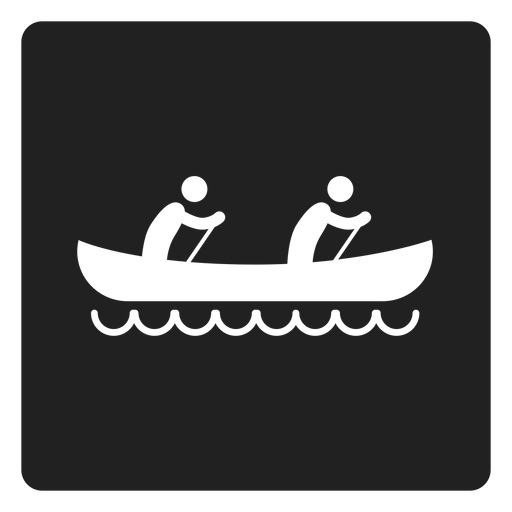 Ícone quadrado de caiaque para duas pessoas Desenho PNG