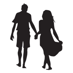 Gehen Hand In Hand Paar Silhouette Transparente Png Svg Vektor