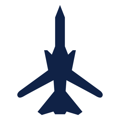 Warplane top view silhouette PNG Design
