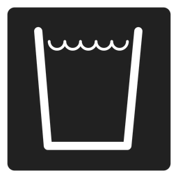 Água em um ícone quadrado de vidro Desenho PNG