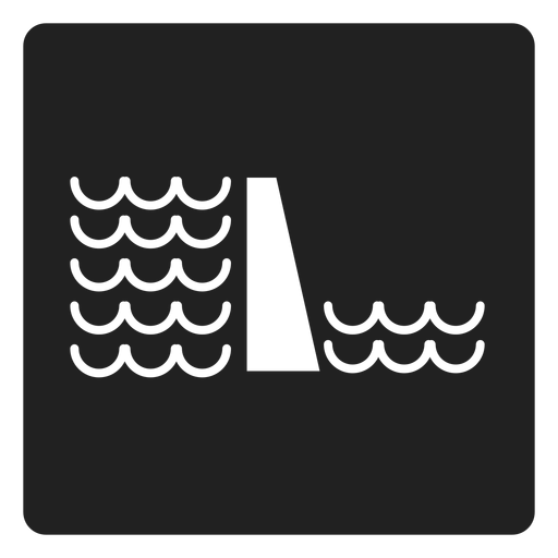 Icono cuadrado de nivel de agua Diseño PNG