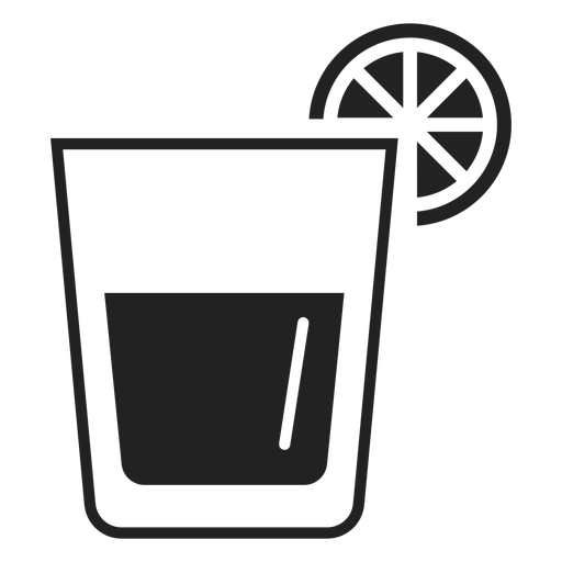 Flache Ikone des Whisky-sauren Cocktail PNG-Design