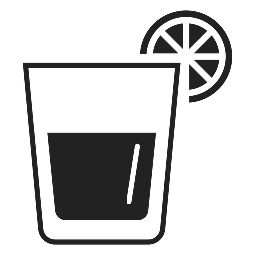 Whiskey sour cocktail flat icon - Transparent PNG &amp; SVG vector file