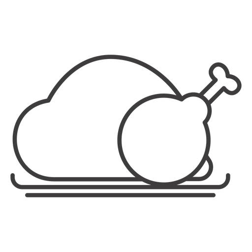 Icono de pollo asado entero Diseño PNG
