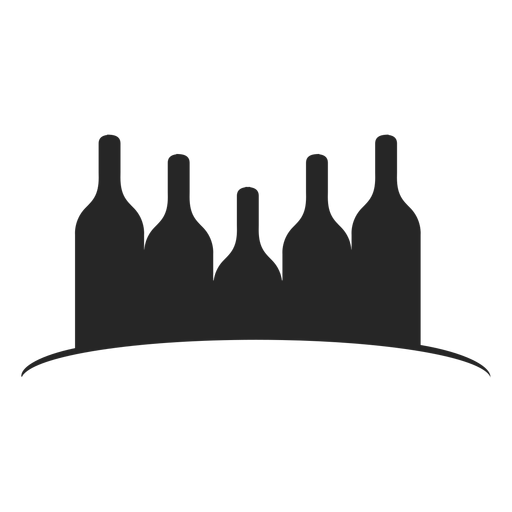 Icono plano de botellas de vino Diseño PNG