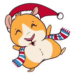 Winter gekleidete Meerschweinchenkarikatur PNG-Design