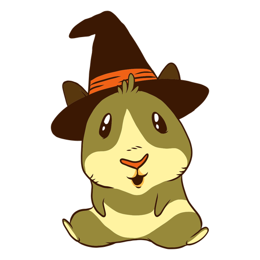 Witch guinea pig cartoon PNG Design