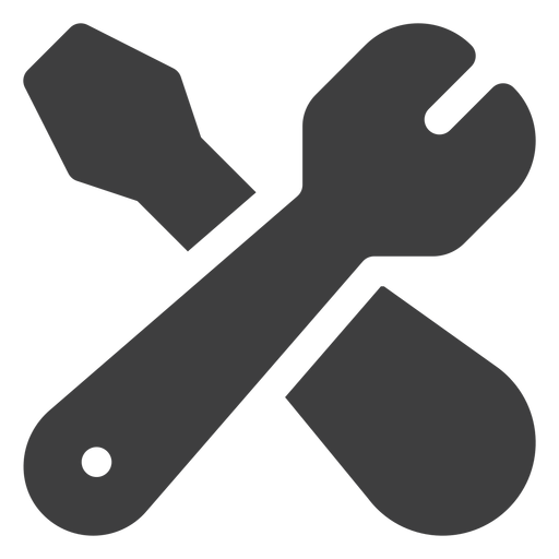 Schraubenschlüssel- und Schraubendreher-Symbol PNG-Design
