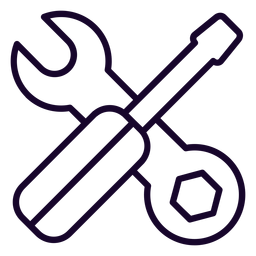 Ícone de chave de fenda e chave de fenda Desenho PNG