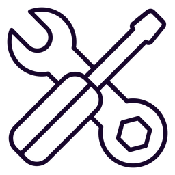 Wrench and screwdriver stroke icon PNG Design Transparent PNG