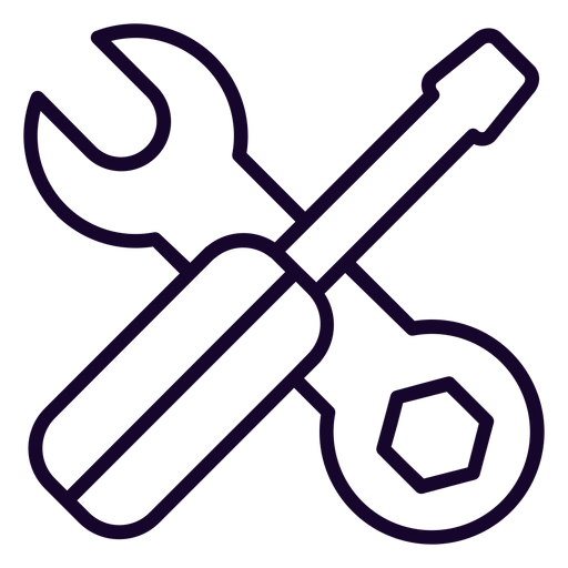 Wrench and screwdriver stroke icon PNG Design