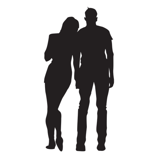 Pareja joven silueta pareja Diseño PNG