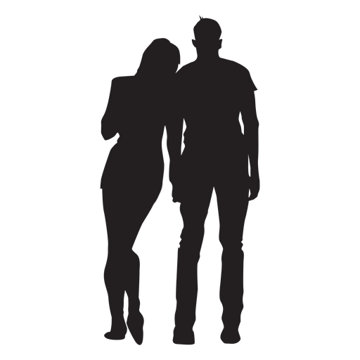 Young couple silhouette couple PNG Design