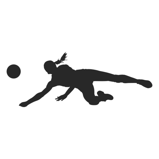 Volleyball dig position silhouette PNG Design