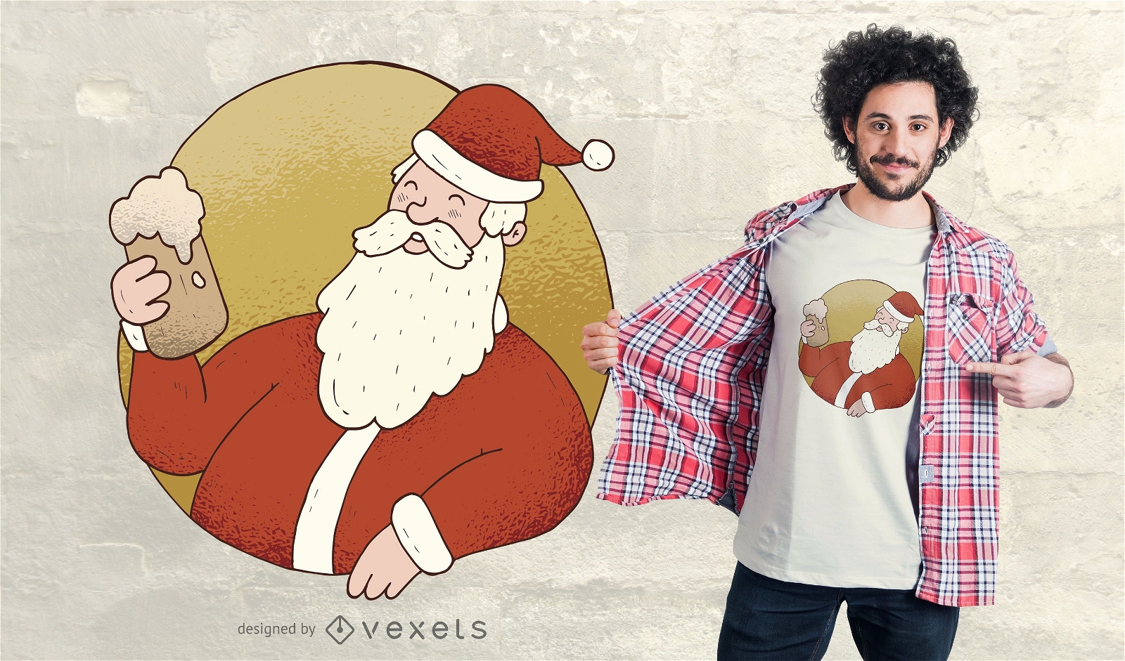 Design de camisetas Beer Santa