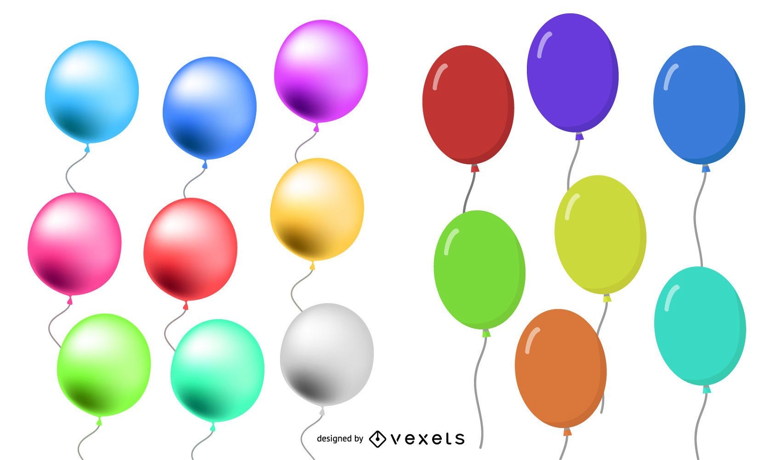 Conjunto de globos de colores