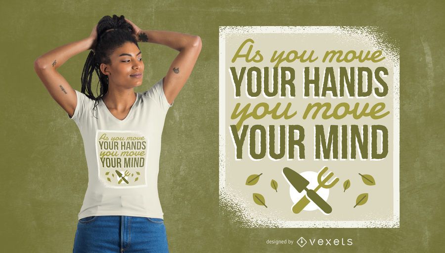 Design de t-shirt de mãos de jardinagem Design de t-shirt de mãos de jardinagem