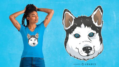 Diseño de camiseta Husky Illustration