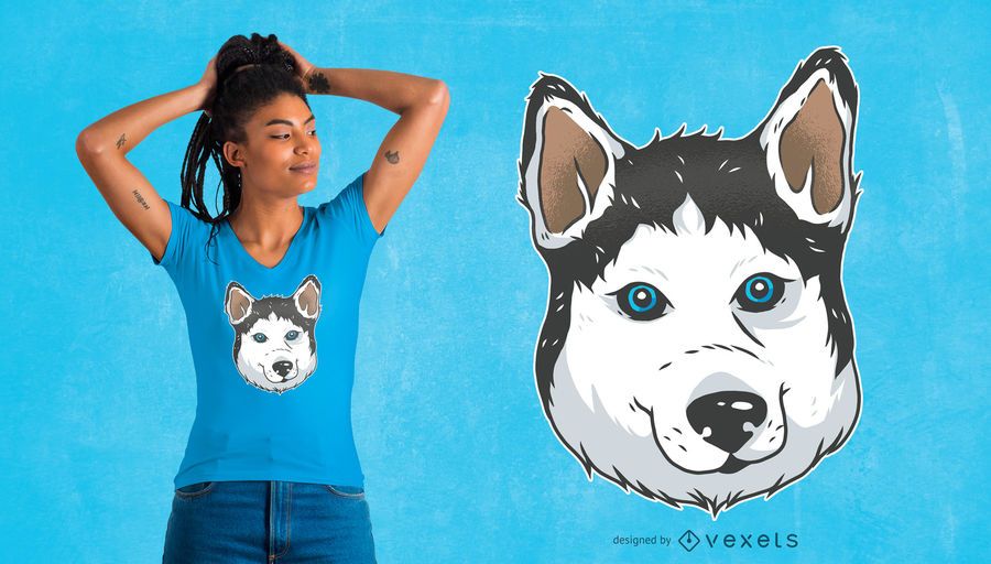Husky Illustration T-shirt design Husky Illustration T-shirt design