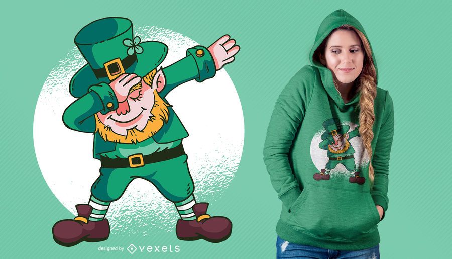Dabbing Leprechaun T-Shirt Design Dabbing Leprechaun T-Shirt Design
