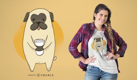 Design de t-shirt do Pug Café