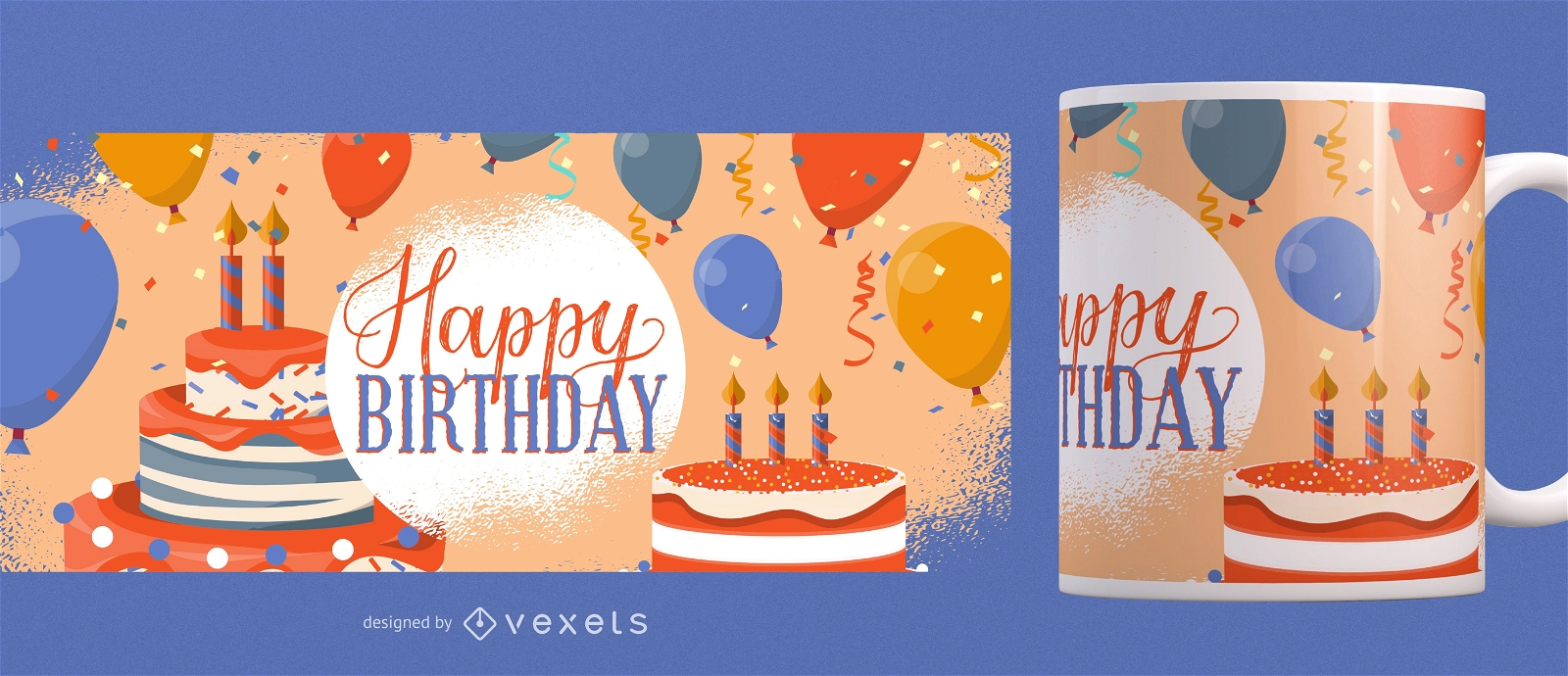 Happy Birthday Mug Design Vector Download