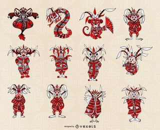 Chinese Horoscope Set Chinese Horoscope Set
