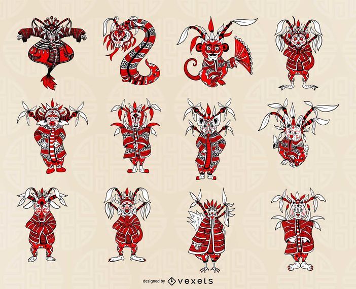 Chinese Horoscope Set Chinese Horoscope Set