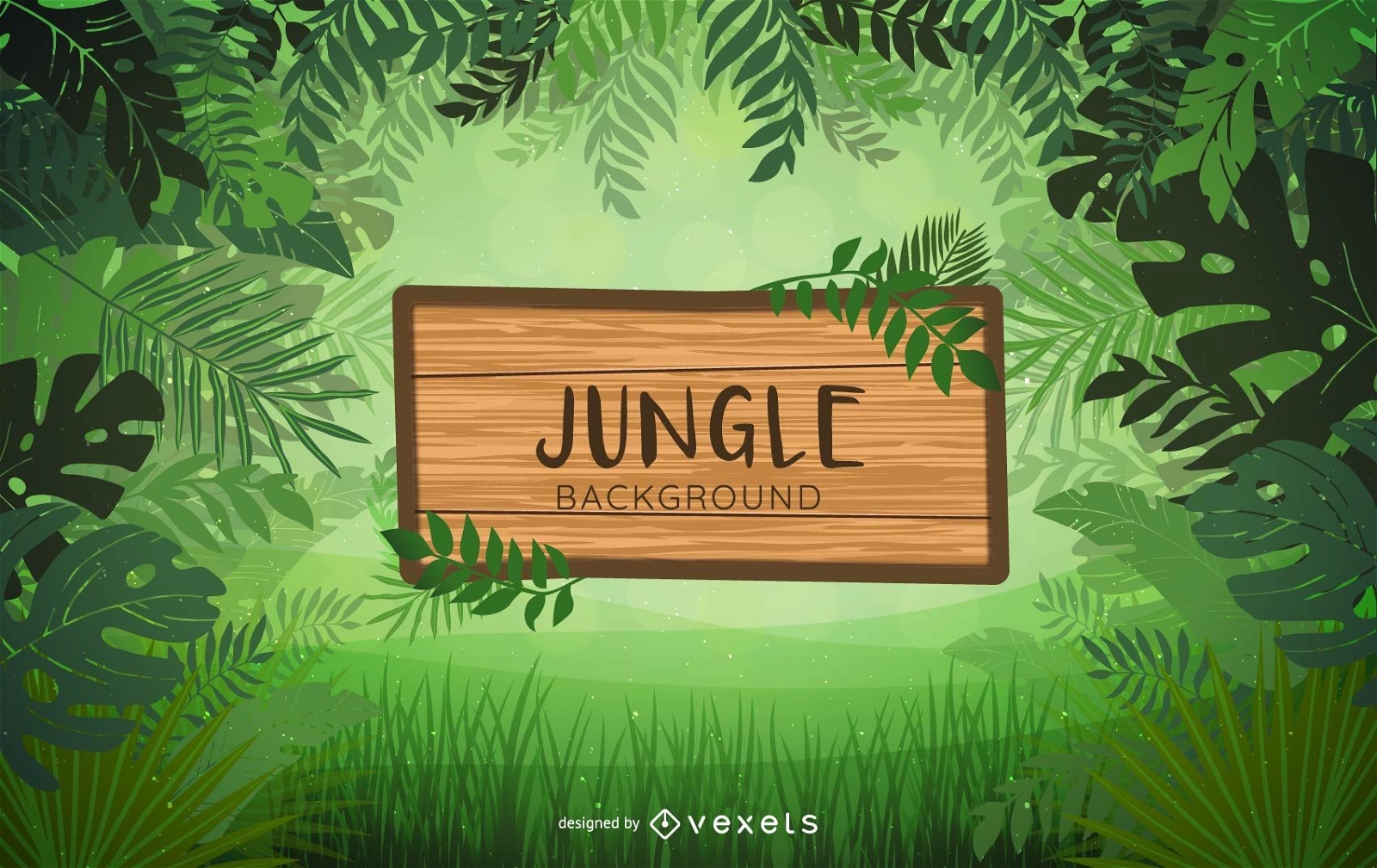 Dschungel-Etikett-Hintergrund-Design
