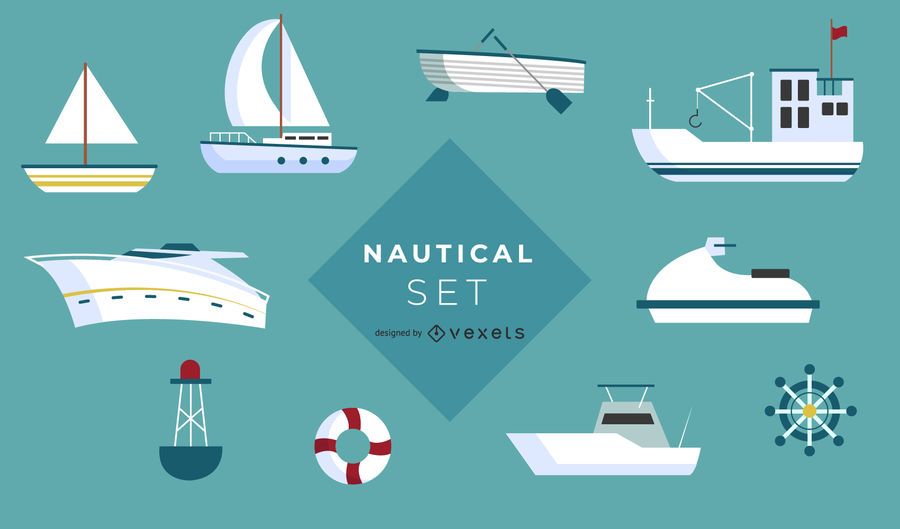 Nautical Boat Icon Set Nautical Boat Icon Set