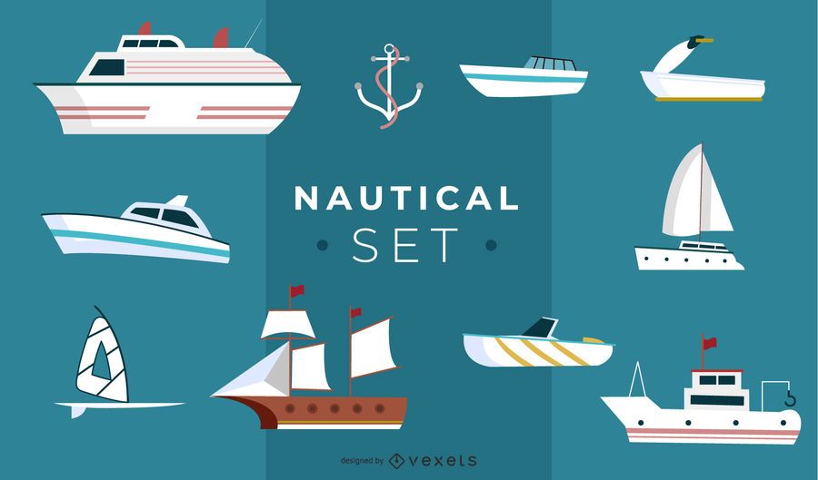 Nautical Illustration Set Design - Vector Download