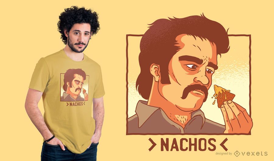 Nachos Drug Lord T-Shirt Design Nachos Drug Lord T-Shirt Design
