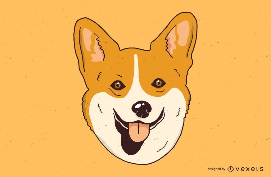Projeto bonito da ilustração do Corgi Projeto bonito da ilustração do Corgi
