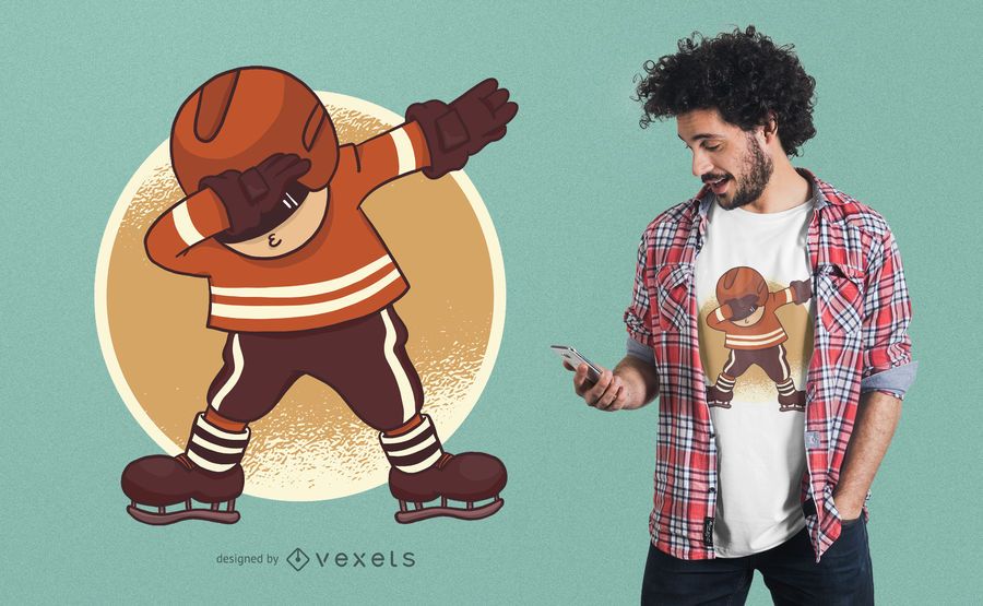 Ice Hockey Dabbing T-Shirt Design Ice Hockey Dabbing T-Shirt Design