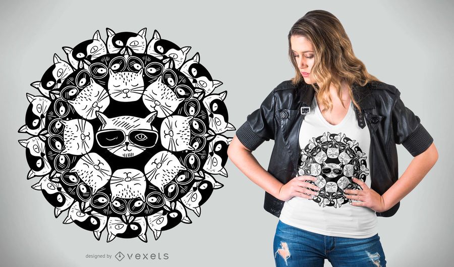 Kitty Mandala T-Shirt Design Kitty Mandala T-Shirt Design