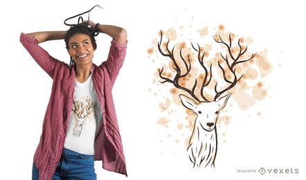 Floral Antlers T-Shirt Design Floral Antlers T-Shirt Design