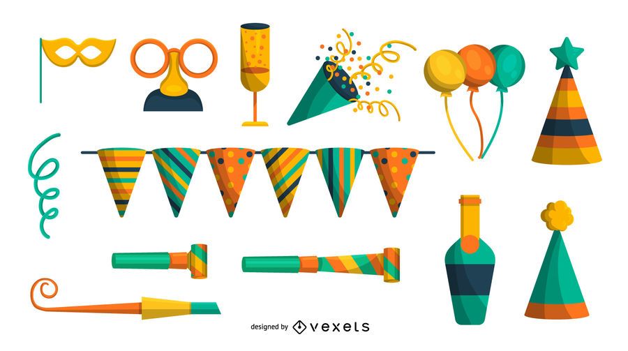 Colorful Party Elements Set Colorful Party Elements Set