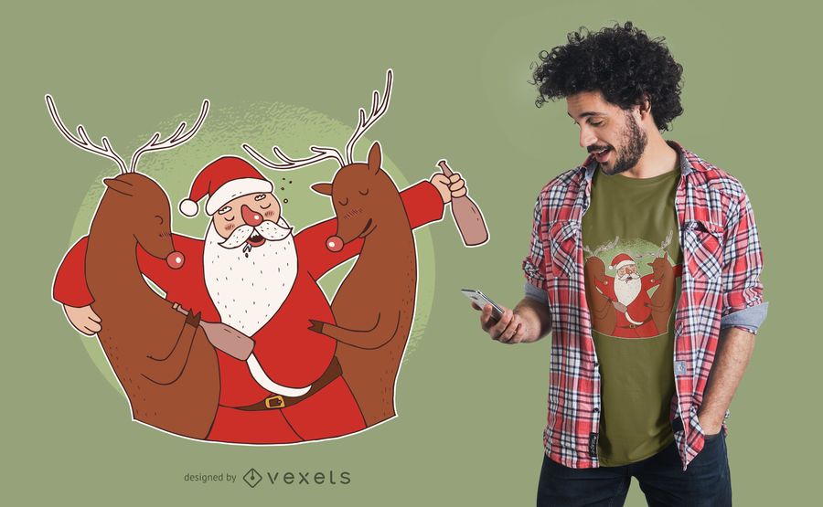 Drunk Santa T-Shirt Design Drunk Santa T-Shirt Design