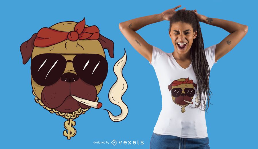 Thug Pug T-Shirt Design Thug Pug T-Shirt Design