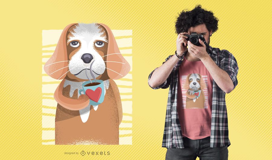 Coffee Dog T-Shirt Design Coffee Dog T-Shirt Design