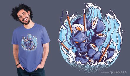 Sushi Drache T-Shirt Design Sushi Drache T-Shirt Design