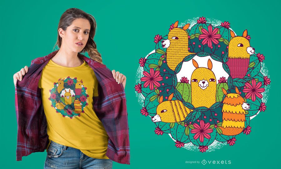 Llama Mandala T-Shirt Design Llama Mandala T-Shirt Design