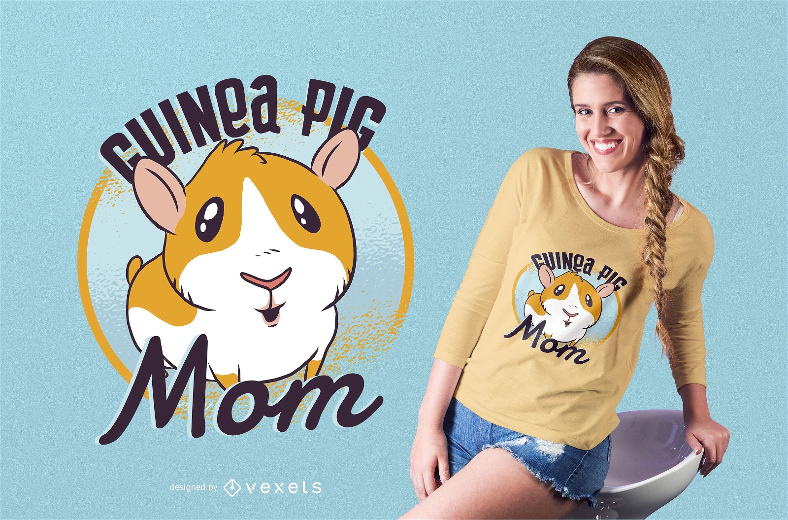 Meerschweinchen Mutter T-Shirt Design
