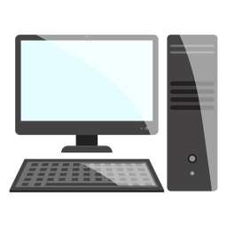 Black and white computer desktop icon PNG Design