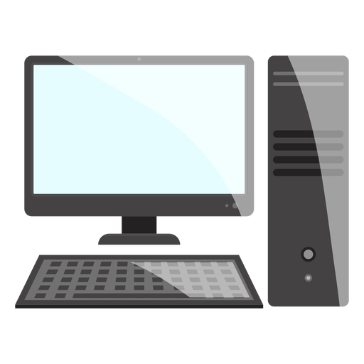 Black and white computer desktop icon - Transparent PNG & SVG vector file