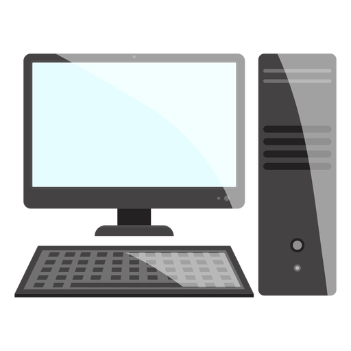 Icono de escritorio de computadora en blanco y negro Diseño PNG